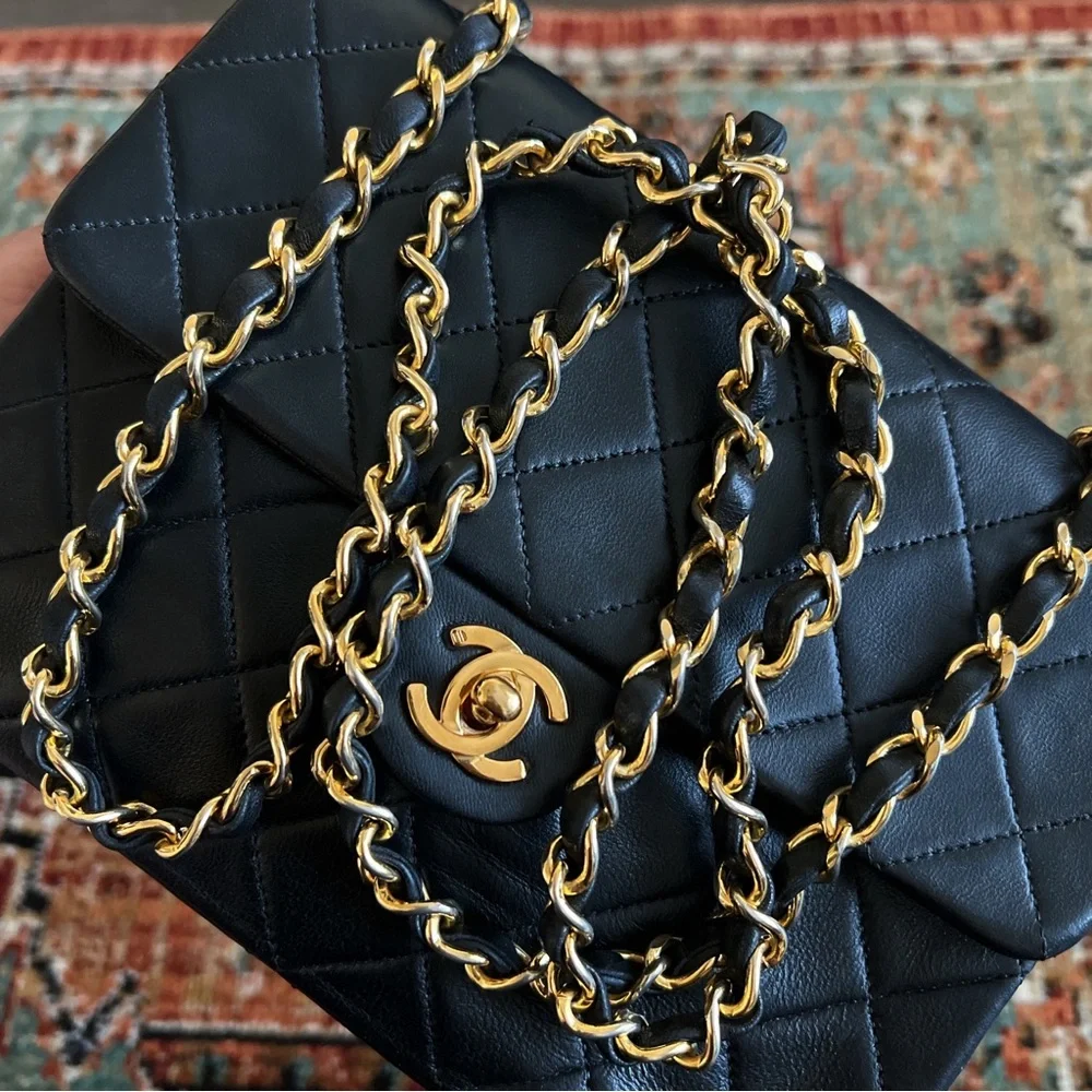 SOLD** Chanel Vintage Classic Mini Square Single Flap Bag - Picture 7 of 14